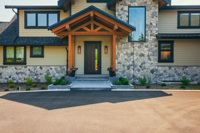 Rustic exterior home idea in Vancouver
