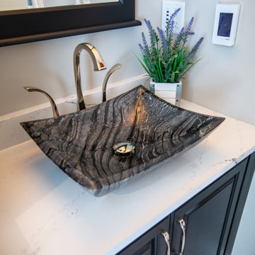 Eden Bath Master Bathroom with Stone Vessel Sinks