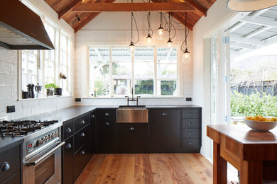 Mid-sized industrial kitchen in Christchurch.