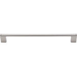 Top Knobs - Princetonian Bar Pull 15" (c-c) - Brushed Satin Nickel - Length - 15 13/16", Width - 3/8", Projection - 1 1/2", Center to Center - 15", Base Diameter - W 3/8" x L 7/8"