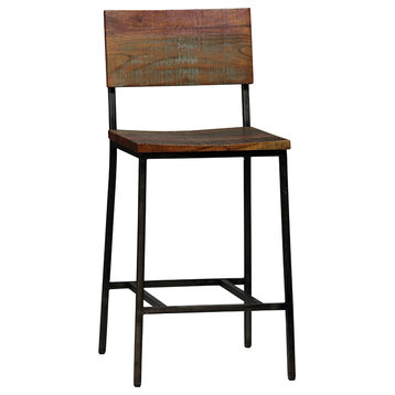 Reclaimed Wood & Iron Counter Stool