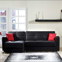 Elegant Sectional Sofa in Black - Sectional Sofas