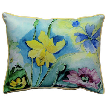 Betsy Drake Betsy's Florals Extra Large 20 X 24 Indoor / Outdoor Pillow