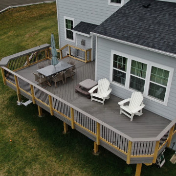 TimberTech Silver Maple Deck with a Herringbone pattern in Elgin, IL