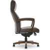 Scranton & Co 49.5" Modern Faux Leather & Wood Executive Office Chair in Brown