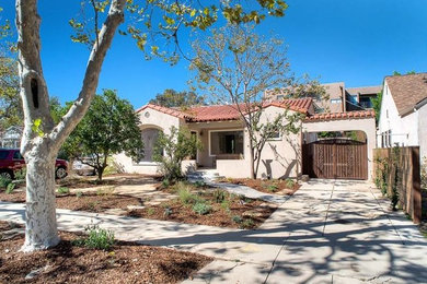 Example of a tuscan exterior home design in Los Angeles