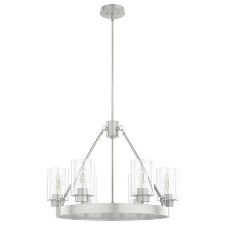 Hunter 24" Hartland Brushed Nickel 6-Light Chandelier Ceiling Fixture