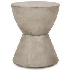 Safavieh Haruki Outdoor Modern Concrete Round Accent Table - Dark Grey