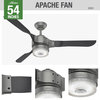 Hunter Fan Company WiFi 54" Apache Matte Silver Ceiling Fan With Light/Remote