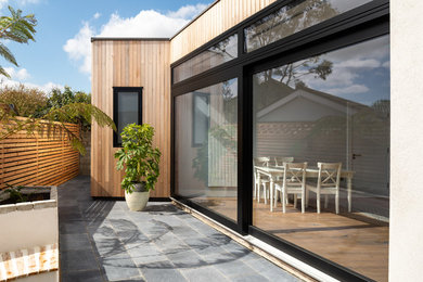 Courtyard towards cedar cladding