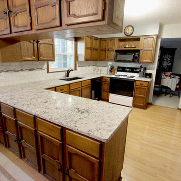 Existing Cabinet Updates with New Countertop and Backsplash ~ Norton, Ohio