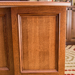 Knotty Alder Built-in bookshelf and Quarter Sawn Oak desk - Products