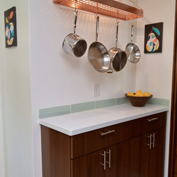 Contemporary Walnut Kitchen. Dura Supreme Cabinetry
