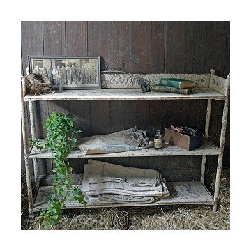 DISTRESSED METAL CONSERVATORY SHELF