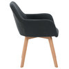 CorLiving Ayla Upholstered Side Chair, Dark Gray, Set of 2