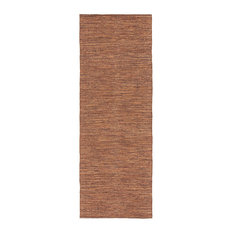 India Handwoven Contemporary Rug, Brown, Runner 2'6x7'6