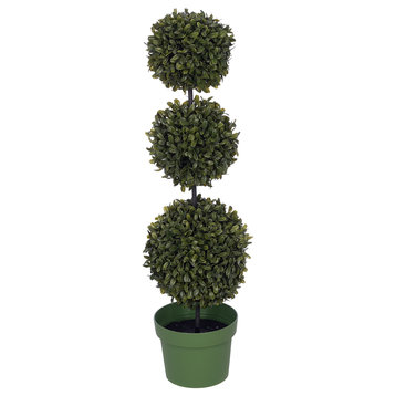 Artificial 25" Triple Ball Boxwood Topiary