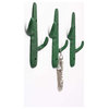 Set of 3 - Cast Iron Cactus Double Wall Hooks