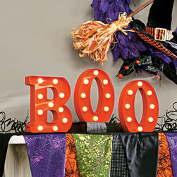 Battery-Operated "Boo" Marquee Letters - Holiday Decorations