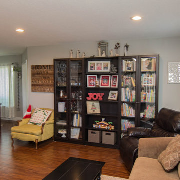 AFTER - new ceiling over living room.