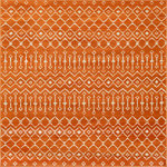 Unique Loom - Rug Unique Loom Moroccan Trellis Orange Square 8'0x8'0 - With pleasant geometric patterns based on traditional Moroccan designs, the Moroccan Trellis collection is a great complement to any modern or contemporary decor. The variety of colors makes it easy to match this rug with your space. Meanwhile, the easy-to-clean and stain resistant construction ensures it will look great for years to come.