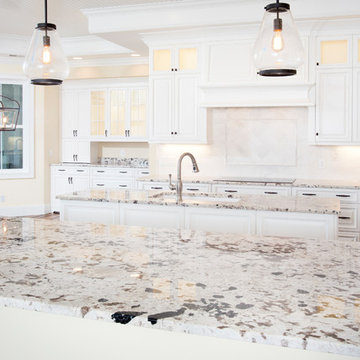 Alaska White Granite Low Country Kitchen