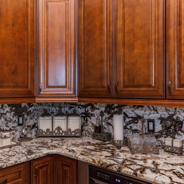Glazed Brown Kitchen Cabinets