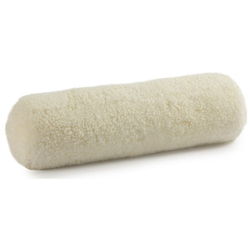 New Zealand Curly Shorn Sheepskin Bolster Cushion, Off White