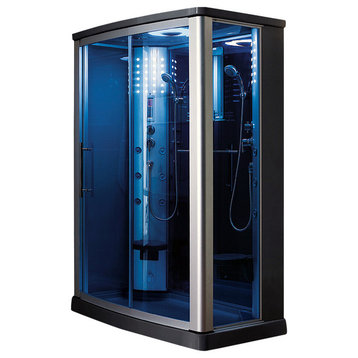 Walk-In Steam Shower, Blue Glass