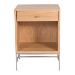 Popp Oak on Bronze Base Nightstands - Nightstands And Bedside Tables