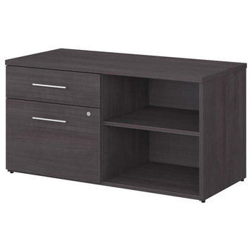 Office 500 Low Storage Cabinet with Drawers in Storm Gray - Engineered Wood