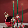 Feya Red and Green Nutcracker Taper Candle Holder, 12"