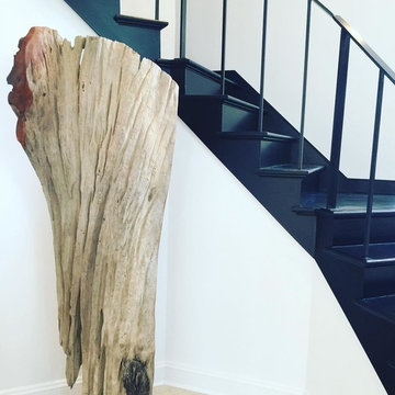 Contemporary Continuous Blackened Steel Handrail