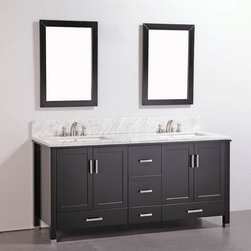 Accord 72 inch Contemporary Bathroom Vanity Espresso Finish - Bathroom Vanities And Sink Consoles