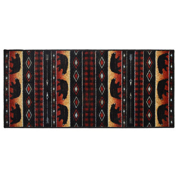 Cozy Cabin Bear Spear Lodge Accent Rug, , 24"x60"