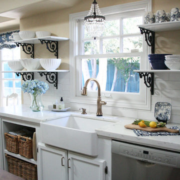 Open Shelving French Country Kitchen
