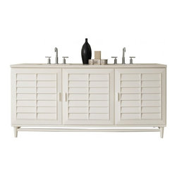 72 inch Double Sink Bathroom Vanity Cottage White Finish - Bathroom Vanities And Sink Consoles