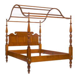 Portsmouth Tallpost Bed in Tiger Maple with Ogee Canopy - Beds