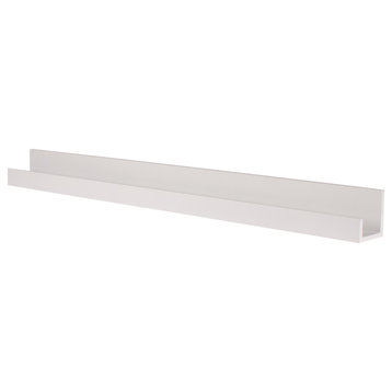 Levie Wooden Picture Ledge Wall Shelf, White 42