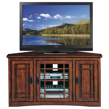 Leick Furniture Mission 46" Corner TV Stand with Storage in Oak
