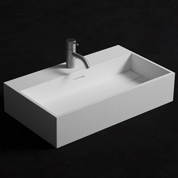 Solid Surface Bathroom Vanities and Wall Mounted Washbasins