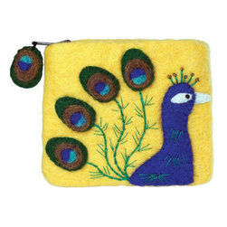Wild Woolies (P) - Felt Coin Purse, Peacock, Wild Woolies - Products