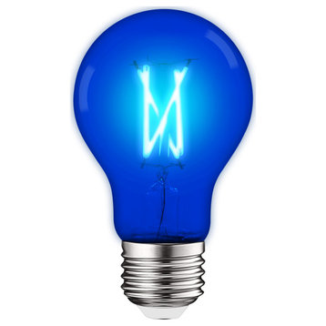 Luxrite A19 Edison LED Blue Light Bulb 4.5W=60W E26 Indoor Outdoor