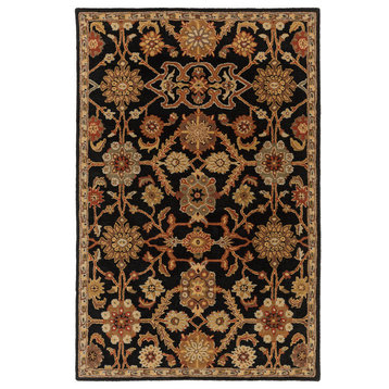 Middleton Traditional Black, Rust Area Rug, 9'x13'
