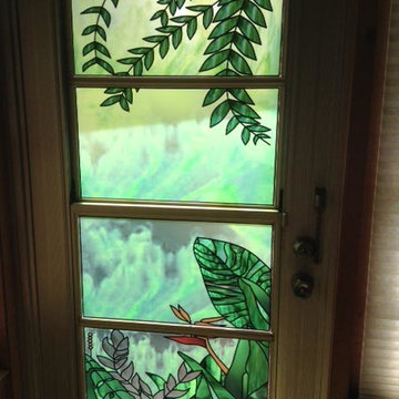 Installed stained glass door films I've done