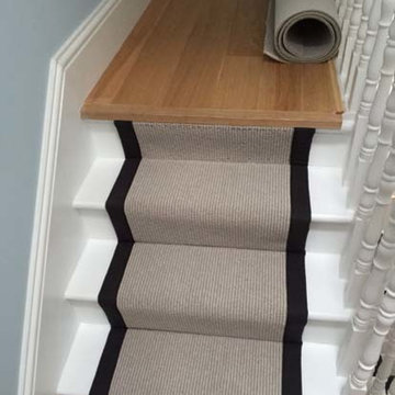 Grey Carpet with Black Border to Stairs