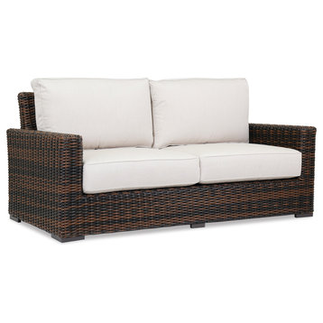 Montecito Loveseat With Cushions, Canvas Flax With Self Welt