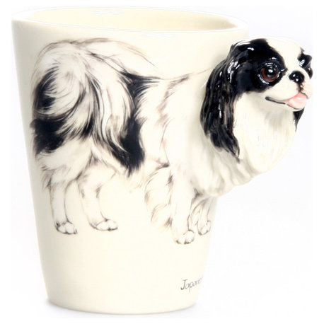 Japanese Chin 3D Ceramic Mug, Black