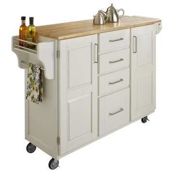 Homestyles Create-a-Cart Wood Rolling Kitchen Cart in Off White