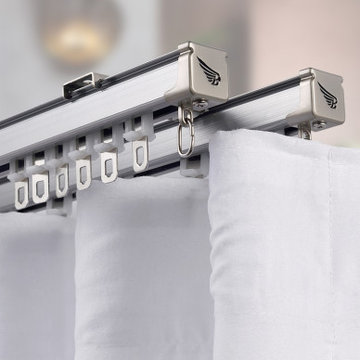 CHR52 Thick Ivory Champagne Black Curtain Tracks Ceiling/Wall Mount For Living R